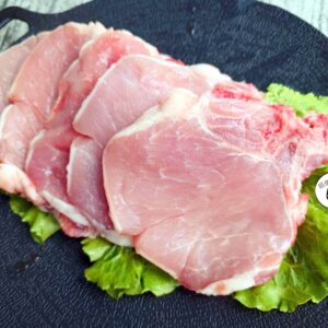 台灣溫體豬～豬大里肌帶骨 600g（散裝 / 切片 / 無真空包裝） ﹍ 061-0042